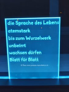 Poesie-Manufaktur Poesie auf Plexiglas